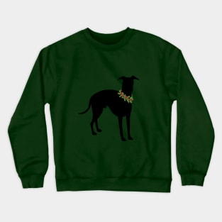 Italian Greyhound with festive holly collar Holiday design Crewneck Sweatshirt